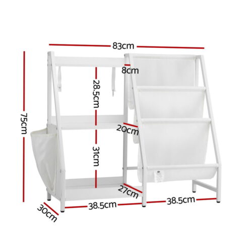 Keezi 3-Tier Kids Bookshelf Bookcase Children Toy Storage Organizer Rack Display Shelf - Image 2