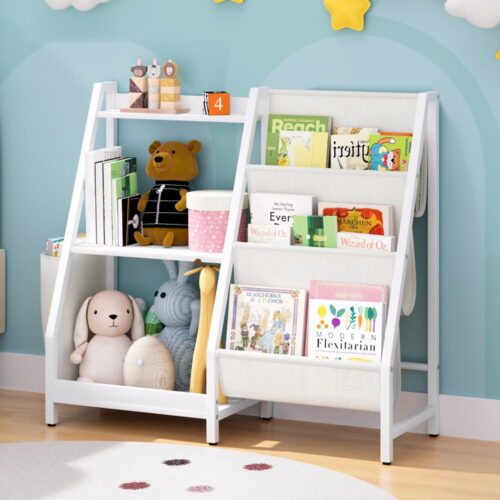 Keezi 3-Tier Kids Bookshelf Bookcase Children Toy Storage Organizer Rack Display Shelf - Image 7