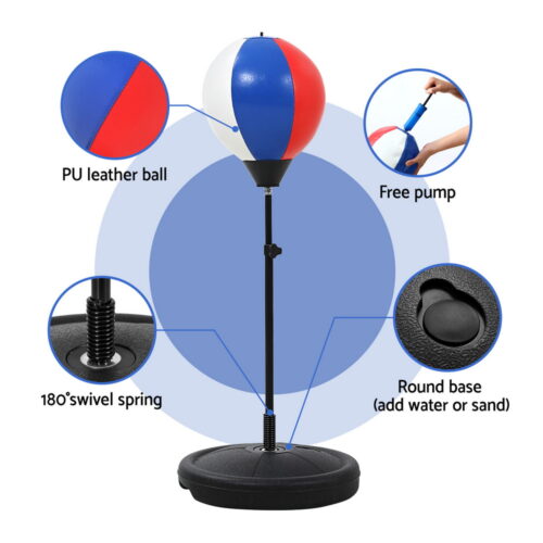 Everfit Kids Punching Bag Stand Set Adjustable 76-112cm with Gloves & Pump - Image 6
