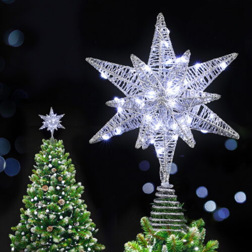 Jingle Jollys 3D Christmas Tree Topper Star LED Decorations Xmas Party Timer - Image 7
