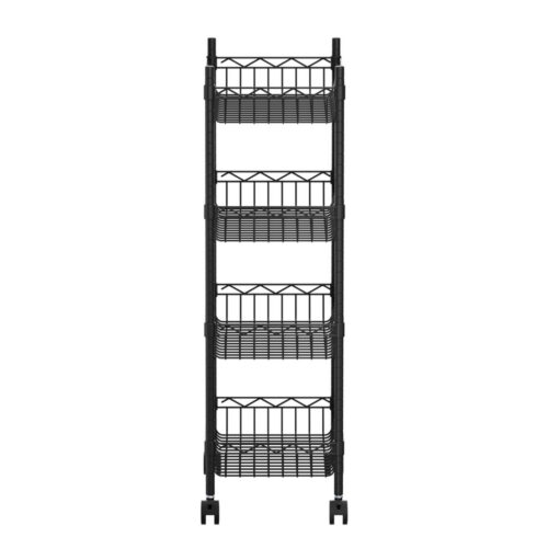 Artiss 4-Tier Shelving Unit Adjustable Garage Storage Kitchen Rack With Wheels - Image 4