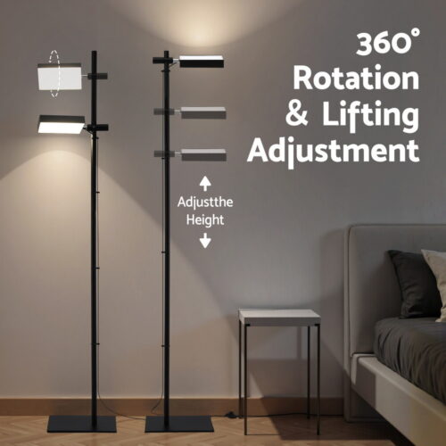 Artiss LED Floor Lamp, Modern Reading Lamp 360～ Rotating Adjustable Light Head,12W Standing Lamp for Living Room, Bedroom Office - Image 4
