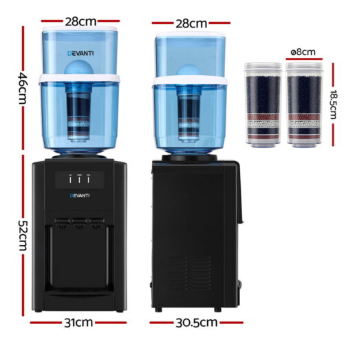 Devanti Water Cooler Dispenser Bench Top 22L w/2 Filter - Image 2