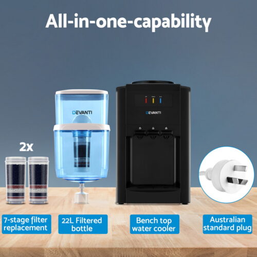 Devanti Water Cooler Dispenser Bench Top 22L w/2 Filter - Image 4