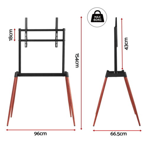 Artiss TV Stand 32-75 inch LED LCD Screen Wooden Floor Easel Height Adjustable - Image 3