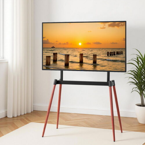 Artiss TV Stand 32-75 inch LED LCD Screen Wooden Floor Easel Height Adjustable - Image 8