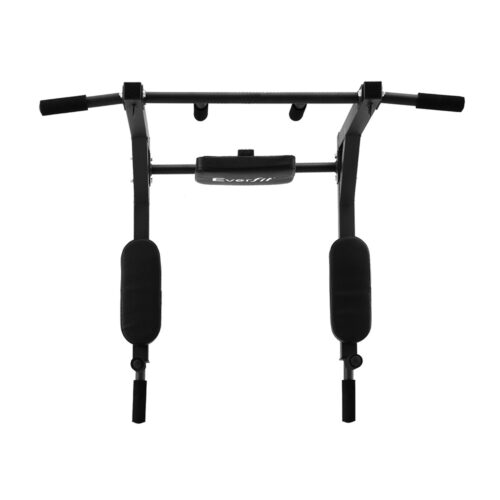 Everfit Pull Up Bar Dip Station Multi Gym 150kg Home Power Station Black Red - Image 3