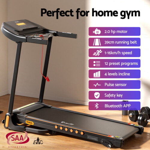 Everfit Treadmill Electric Home Gym Fitness Exercise Equipment Incline 390mm - Image 4