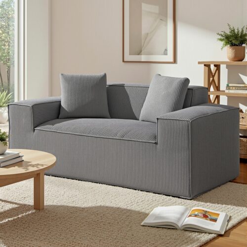 Artiss 2 Seater Sofa Loveseat Sofas Bed Couch No Assembly Corduroy Small Couches Apartement - Image 7