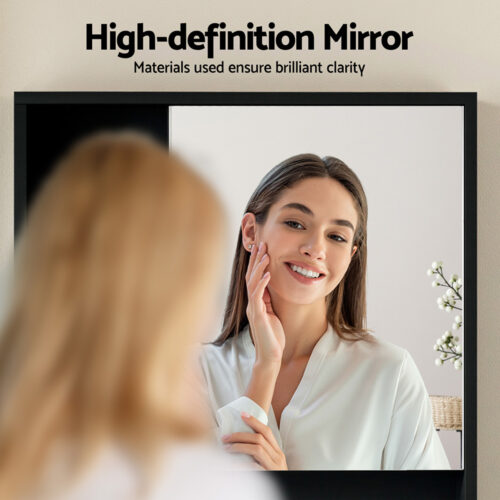 Cefito Bathroom Mirror Cabinet Mirrored Medicine Adjustable Shelf Wall Mounted 560mm Black - Image 5