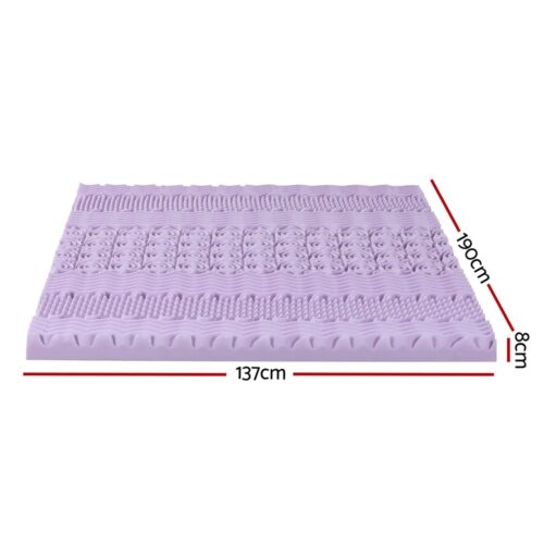 Giselle 8cm Memory Foam Mattress Topper Lavender Infused Bamboo Cover 7-Zone Double - Image 2