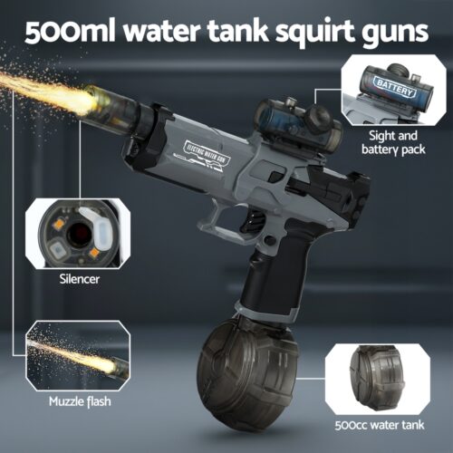 Keezi Kids Adult Electric Water Gun 500ml Water Tank Light Squirt Guns Toys - Image 5