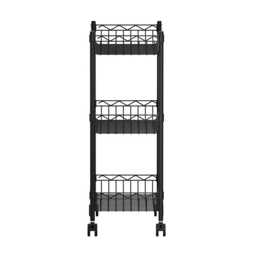 Artiss 3-Tier Shelving Unit Adjustable Garage Storage Kitchen Rack With Wheels - Image 4