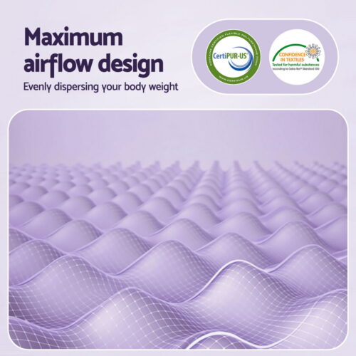 Giselle 5cm Memory Foam Mattress Topper Lavender Infused Egg Crate Pad Mat Single - Image 4