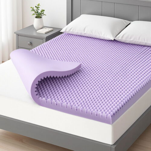 Giselle 5cm Memory Foam Mattress Topper Lavender Infused Egg Crate Pad Mat Double - Image 7